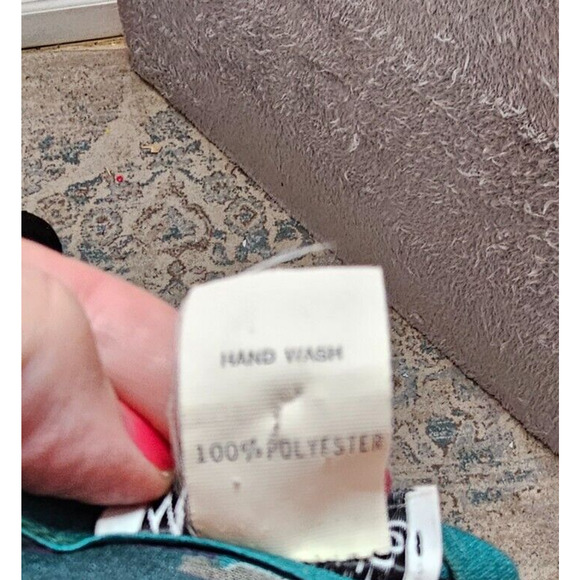 Vintage‎ Mavinette Women’s 70s Teal Belted Fit N Flare Sheer Dress Sz 4 Small - Picture 5 of 5